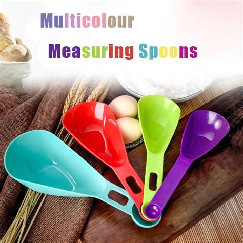 4pcsset Measuring Spoons Colorful Plastic Measure Spoon Useful Sugar