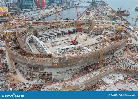 Stadium Under Construction Kai Tak Sports Park 5 Feb 2022 Editorial