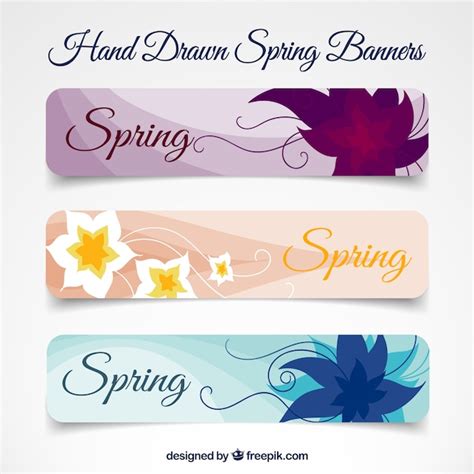 Free Vector Hand Drawn Flowers Banners