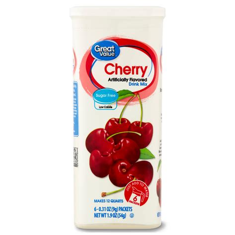 Great Value Sugar Free Cherry Drink Mix 19 Oz 6 Count