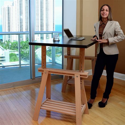The ikea skarsta desk is a height. Hack An IKEA Trestle Into An Adjustable Standing Desk