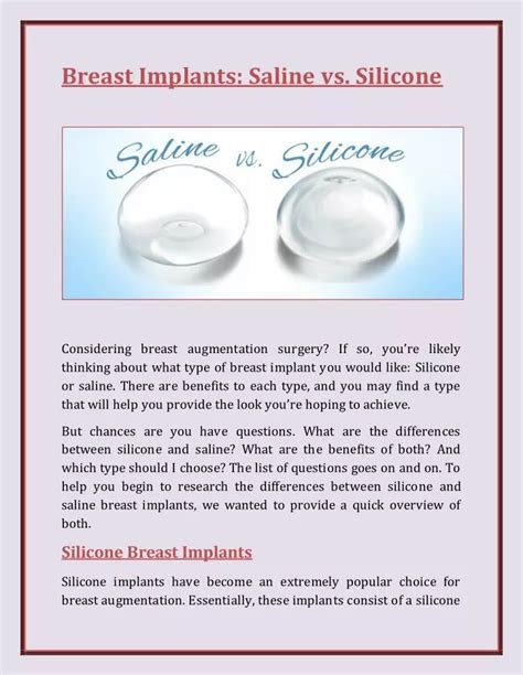 Ppt Breast Implants Saline Vs Silicone Powerpoint Presentation Free