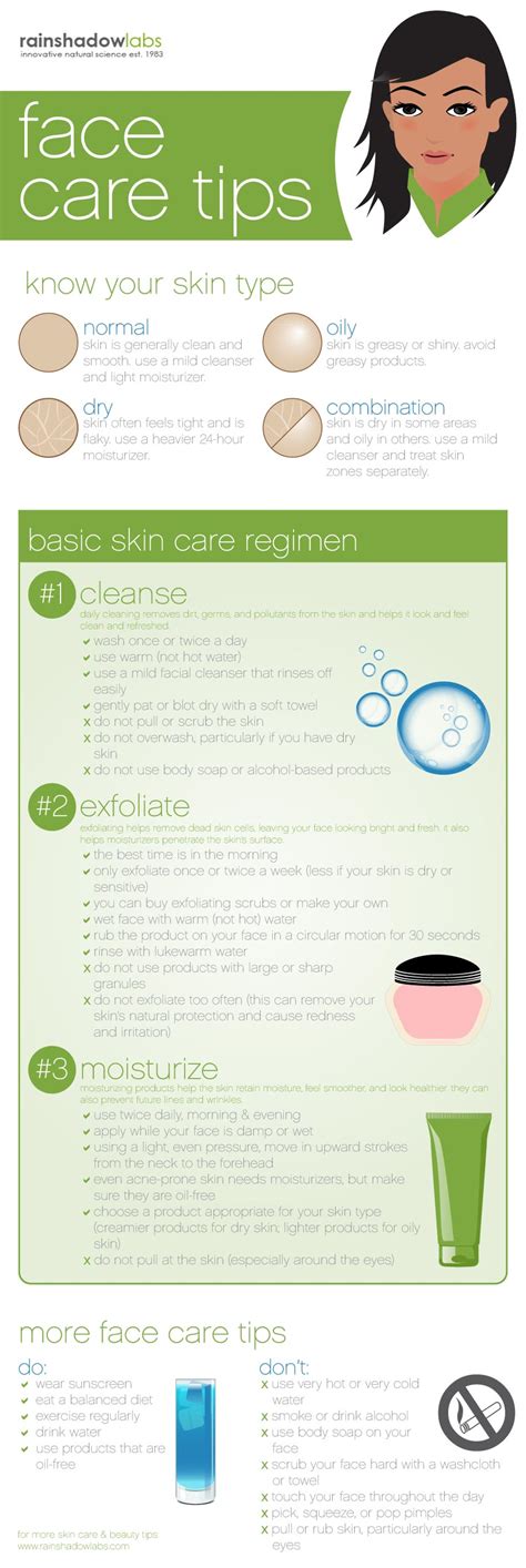 Face Care Tips Infographic Tips For Natural Beauty