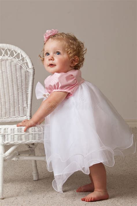 One year old baby girl stock image. Image of hair, childhood - 16005019