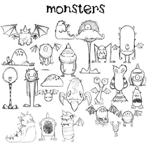 Resources that contain monster drawing or coloring pages. Monster Project (3D Modeling) by Jeff Harvey, via Behance ...