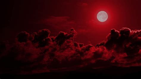 Red heart in black background. Moon Red Cloudy Sky HD Dark Aesthetic Wallpapers | HD ...