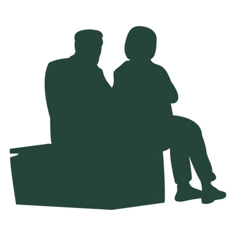 Two Adults Sitting Bench Silhouette Transparent Png And Svg Vector File