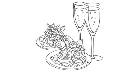 Sweets And Champagne Valentine S Day Coloring Pages For Adults