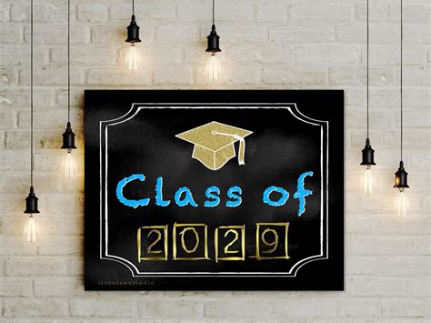 Class Of 2029 Printable Sign For 2nd Grade Digital School Etsy
