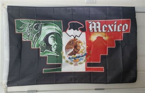 Huelga Bird 3x5 Flag Mexico Chicano Farmero Aztec Pyramid Warrior