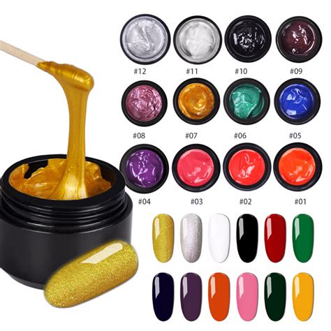 Nail art gel paint set. Biutee 12 Colors/Set Nail Stamping Polish Gel Painting Gel ...