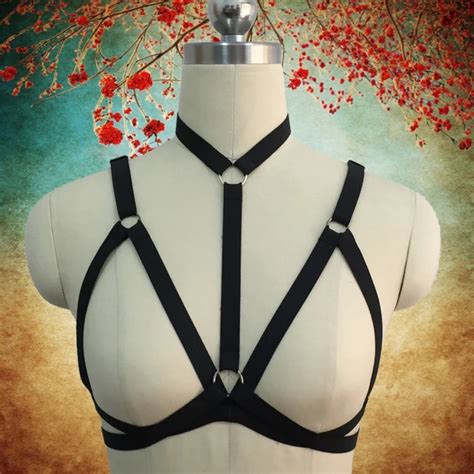 new harajuku gothic body harness combination adult pole dance harness cage bra sexy lingerie
