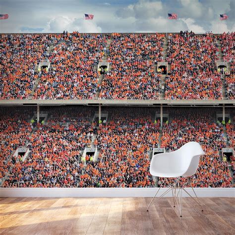 Removable Orange Football Stadium Wall Mural In 2022 Wall Murals