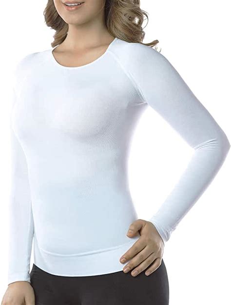 white long sleeve undershirts for women