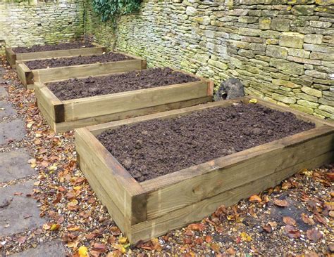 Raised Vegetable Beds Built From Pressure Treated Softwood Sleepers