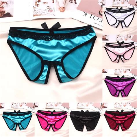 Womens Silk Satin Panties Crotchless Underwear Thongs Lingerie G String Briefs 4 49 Picclick