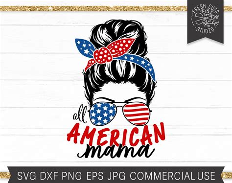 art and collectibles messy hair png american sunglasses png messy bun patriotic png mom bun