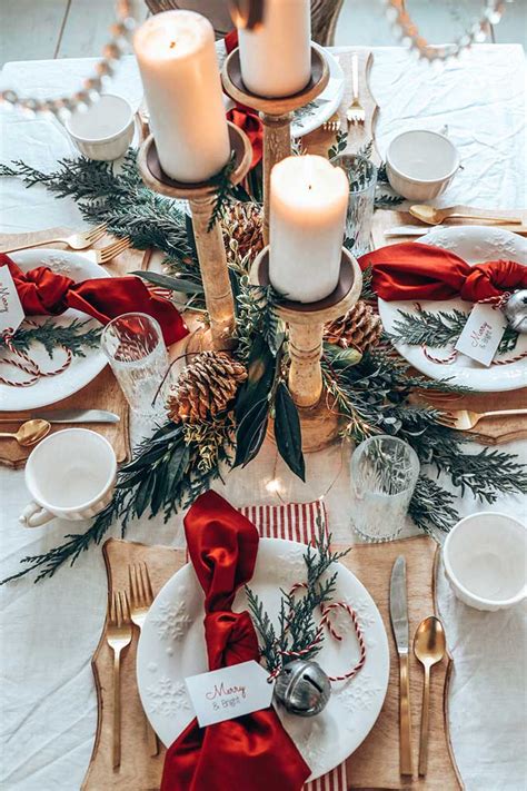 Easy Christmas Table Setting With Red Elegant Christmas Table Holiday
