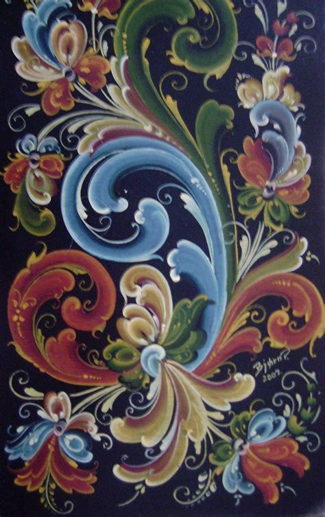 Sketch your rosemaling design onto plain brown wrapping paper and tape the pattern to the plate. A Timeless Norwegian Art | Scandinavian folk art ...