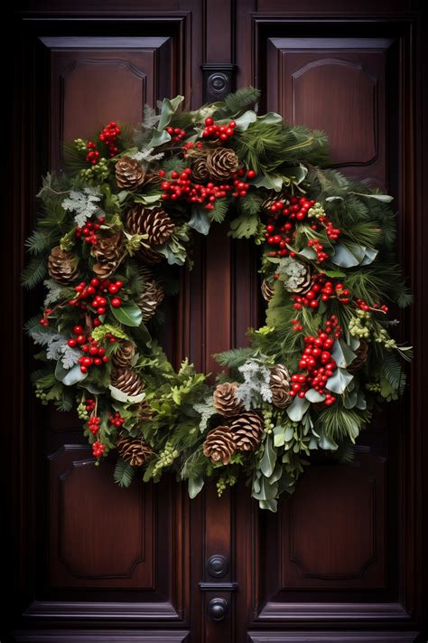 Christmas Wreath Hanging Free Stock Photo Public Domain Pictures