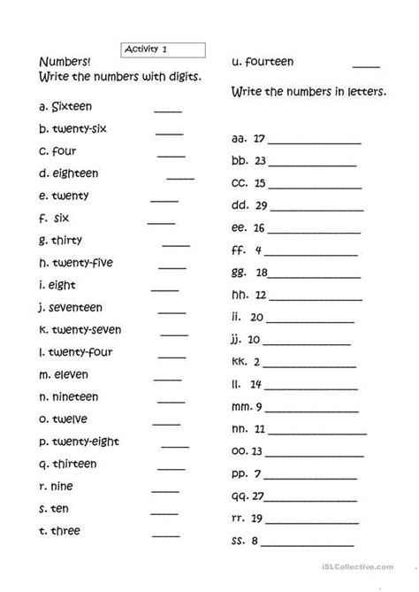 Numbers 1 To 30 Number Worksheets Writing Numbers Elementary Worksheets