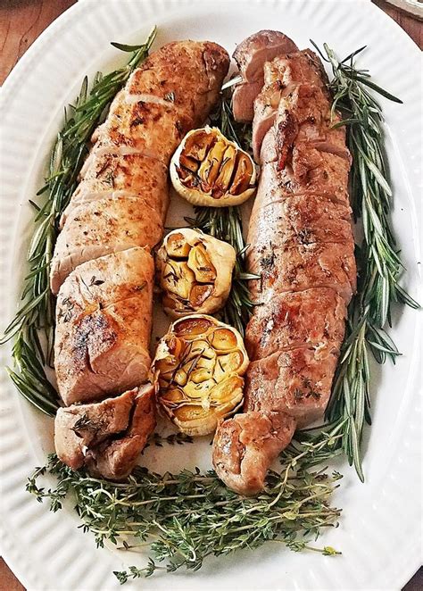 There's no major preparation involved; Roasted Pork Tenderloin with Whole Garlic and Rosemary | Recipe | Roasted pork tenderloins, Pork ...