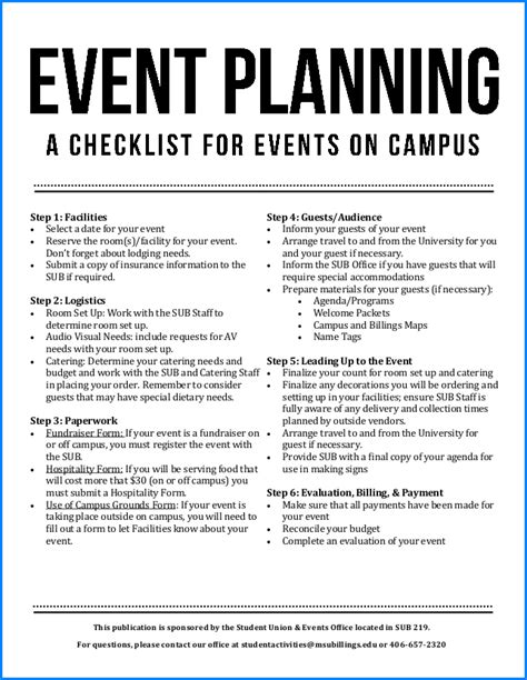 √ Free Printable Event Planning Guide Checklist Template Checklist
