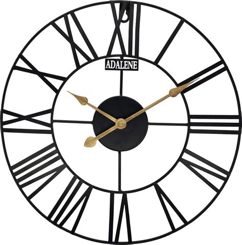 Adalene Extra Large Wall Clock 24 Inch Vintage Rustic Oversized Metal