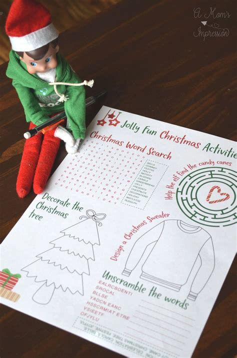 Elf On The Shelf Printable Activities