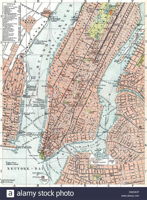 Historical Map Of New York City Usa 1896 Stock Photo