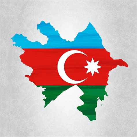 Premium Vector Azerbaijan Map With Flag