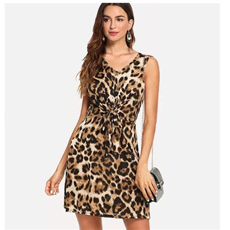 Leopard Print Plus Size Women Casual Spring Summer Sexy Backless Mini