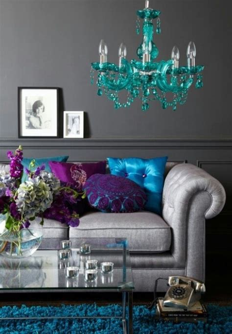 Grey Blue Teal Purple Living Room For Home Pinterest Creative