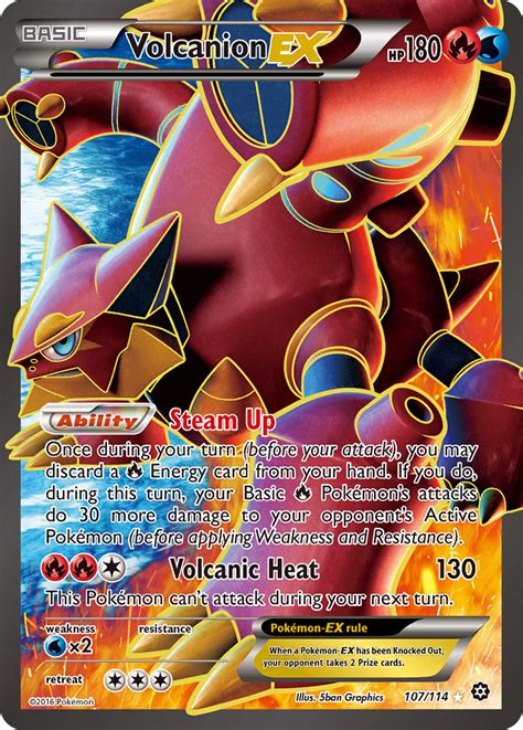 Volcanion Ex 107 Steam Siege 2016 Pokemon Card