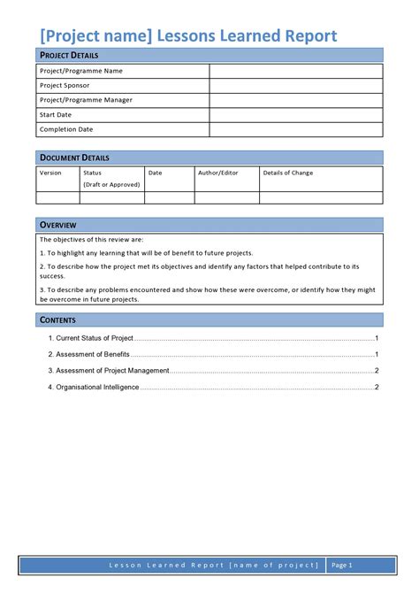 48 Best Lessons Learned Templates Excel Word Templatelab 2022