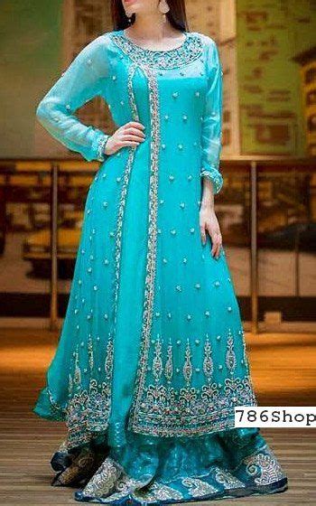 Turquoise Chiffon Suit Pakistani Party Wear Dresses Party Wear
