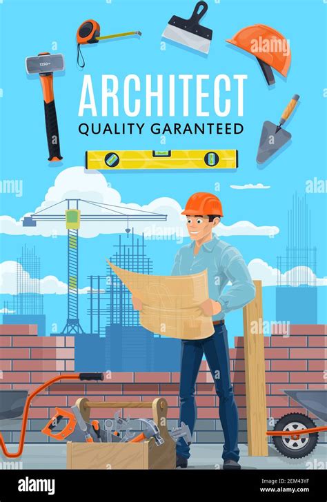Builder Architect And Construction Worker Profession Vector