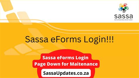 Sassa Eforms Login Page Down For Maintenance Za