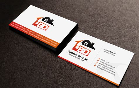 Online printing of business cards. Building Business Card Design for Building Dreams General ...