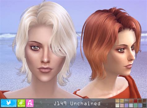 Newsea J149 Unchained Hair For Her Sims 4 Hairs