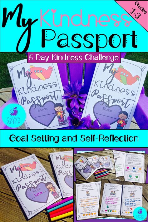 Kindness Passport 5 Day Kindness Challenge Goal Setting And Self