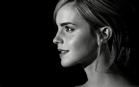 Emma Watson Black And White Profile Wallpaper Black And White