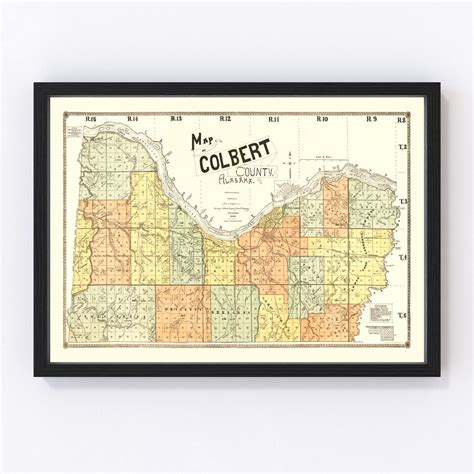 Vintage Map Of Colbert County Alabama 1896 By Teds Vintage Art