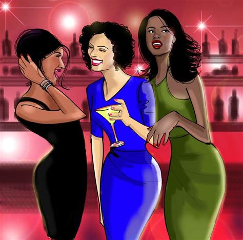 Ladies Night Out Illustrations Black Women Art Girly Art Beauty In Art