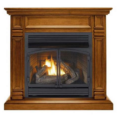 Duluth Forge 44 In Ventless Dual Fuel Gas Fireplace In Apple Spice With Remote Control 170156