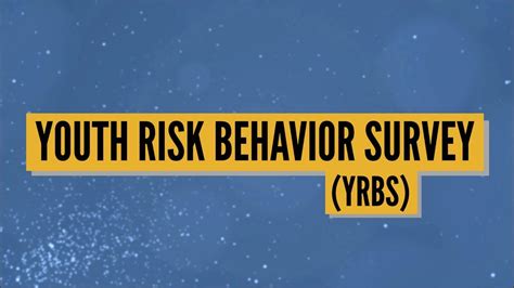 Youth Risk Behavior Survey Yrbs Training Video Youtube