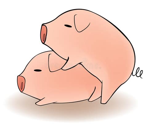 Two Cartoon Pigs Having Sex Stock Vector Illustration Of Natural