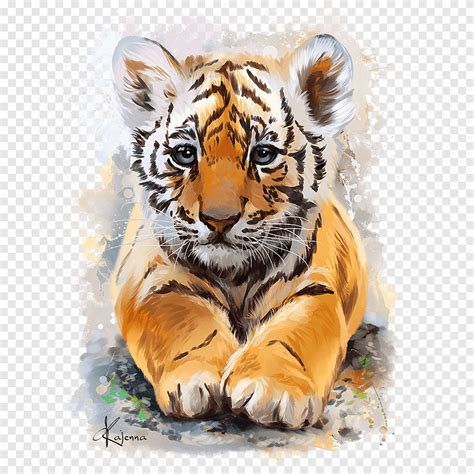 Baby Tigers Watercolor Painting Watercolor Tiger Mammal Animals Png