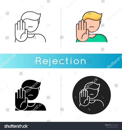 Rejection Icon Negative Response Denial Offer Stock Vector Royalty