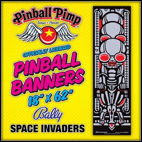 Bally SPACE INVADERS Pinball Banner V Officially Licensed Pinside Shops